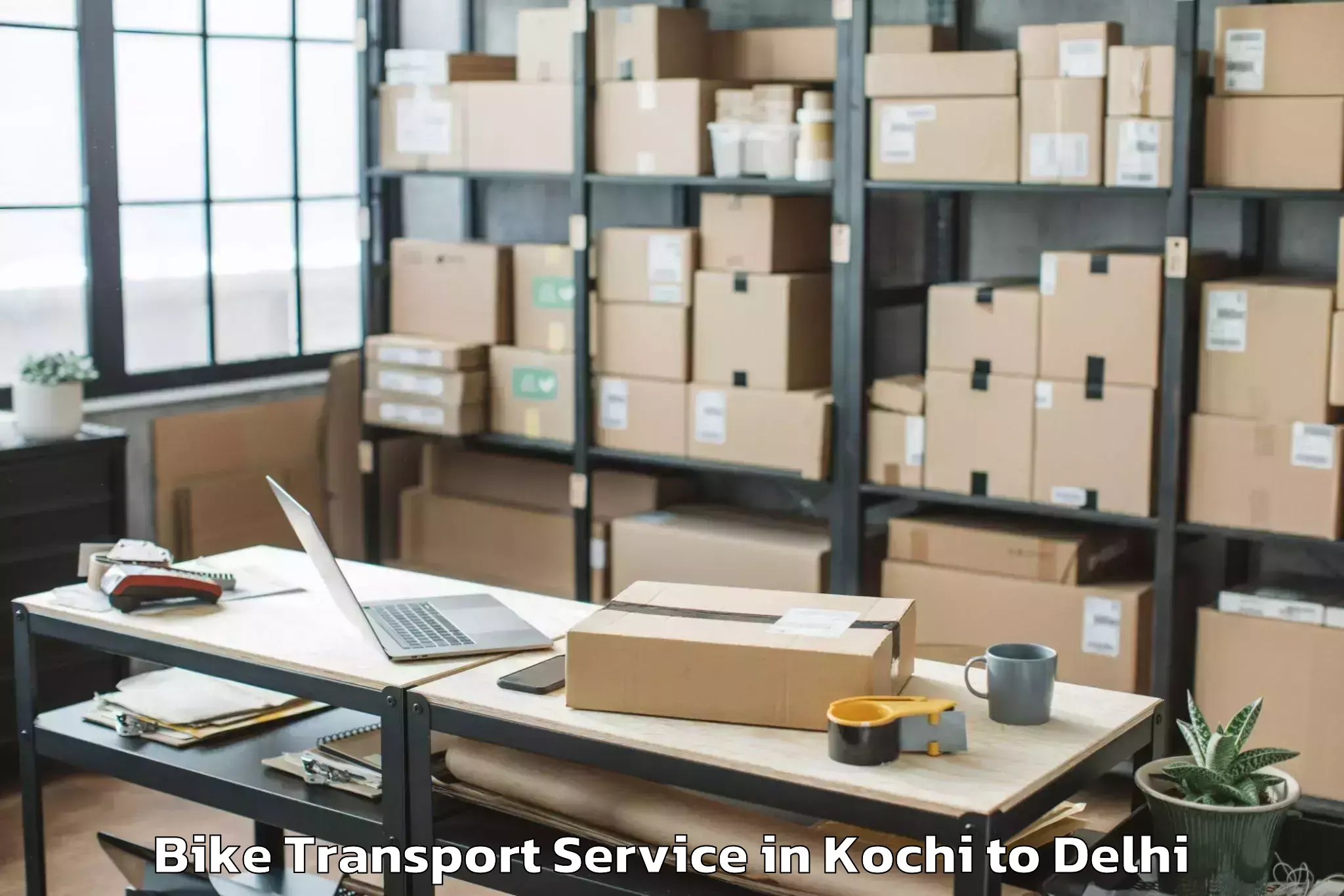 Book Your Kochi to Okhla Industrial Estate Okhla Bike Transport Today